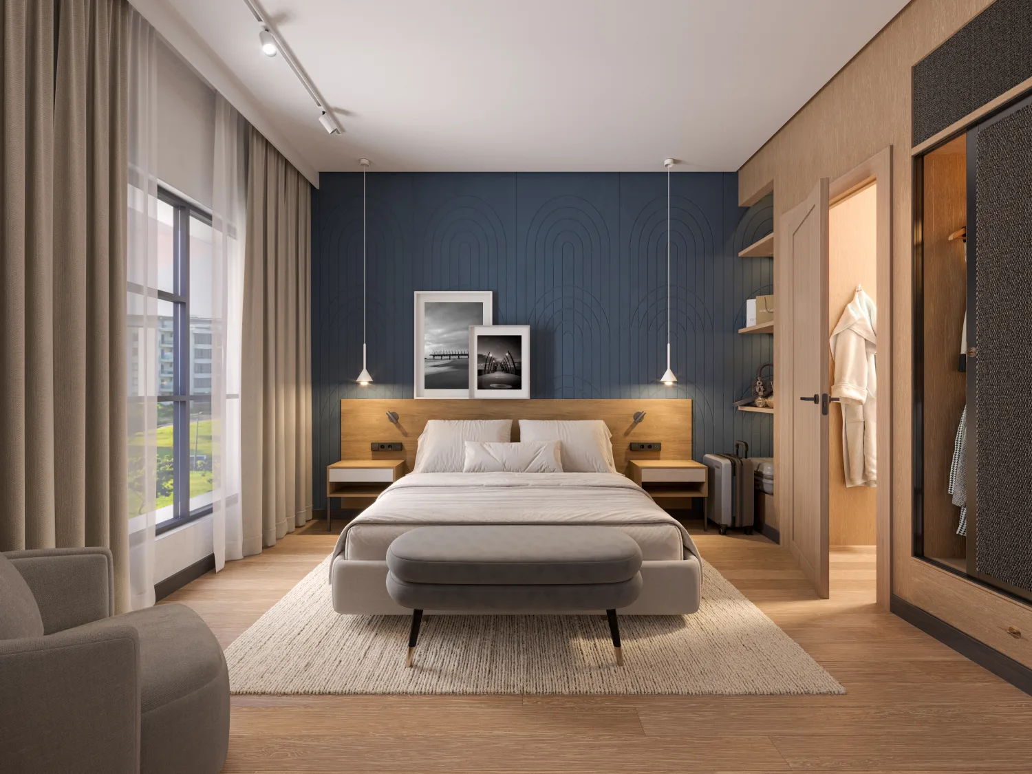 One-bedroom serviced apartment interior