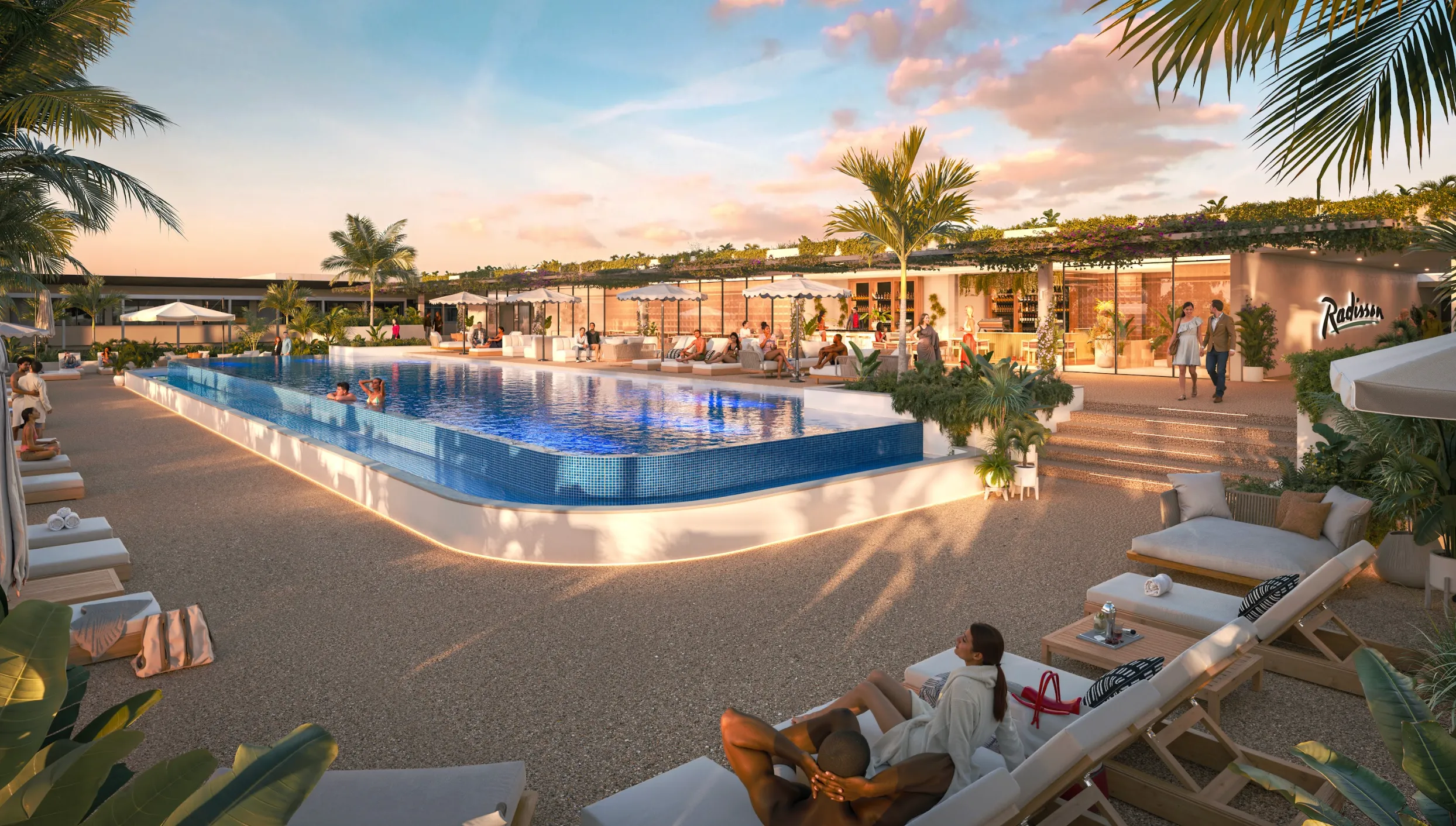 Signature rooftop pool deck
