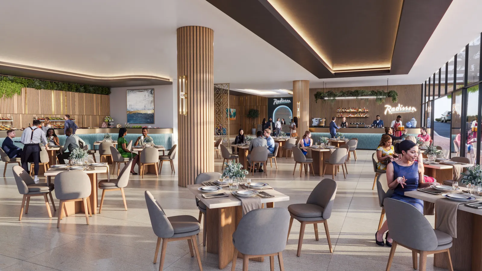 Ground-floor restaurants and retail