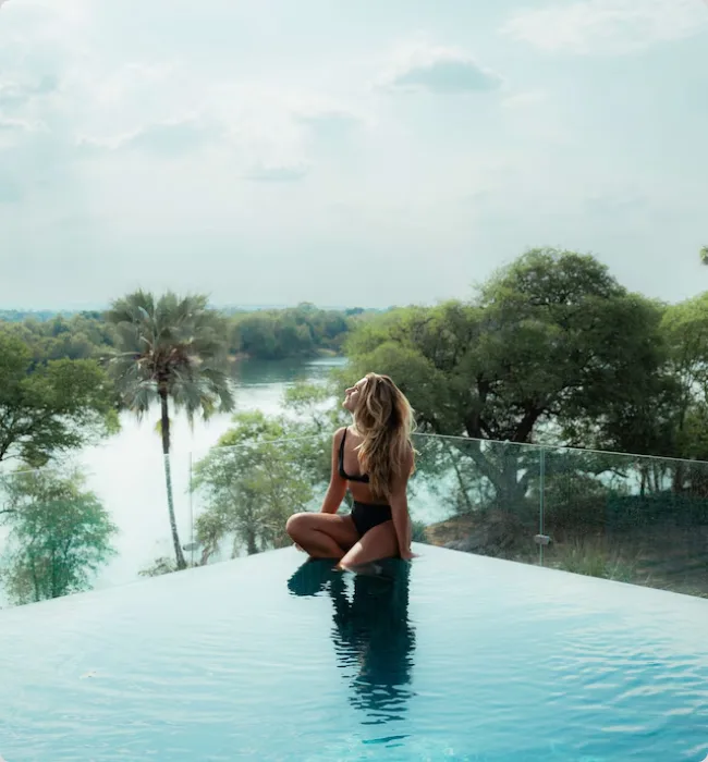 Infinity pool overlooking the coast